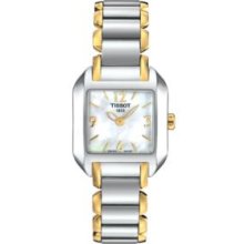 Tissot Two Tone T-Wave Ladies Mother Of Pearl Quartz Two-Tone Watch