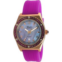 TKO Orlogi Women's Royale Crystal Purple Rubber Strap Watch
