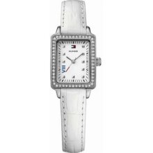 Tommy Hilfiger Ladies Stone Set White Strap 1781110 Watch