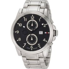 Tommy Hilfiger Men's 1710296 Classic Stainless Steel Black Sub Dial Quartz Watch
