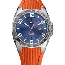 Tommy Hilfiger Silicone Strap Watch Orange/ Blue