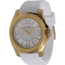Tommy Hilfiger Womens Gold Dial White Silicone Watch 1781137