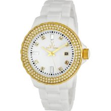 Toy Toywatch Ladies' White Plasteramic Crystal Date Watch N32208-whg