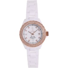 Toy Watch Plasteramic White & Rose Gold Crystal Unisex watch #PCLS26WHPG