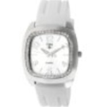 Trax Women's TR1740-WW Malibu Fun White Rubber White Dial Crystal