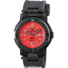 Trident by Reactor Red Dial Rubber Strap Black Nitride 59811