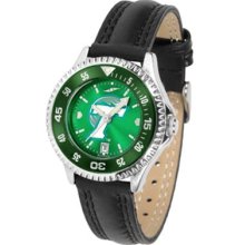 Tulane University Green Wave TU Womens Leather Anochrome Watch