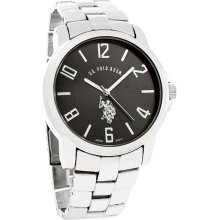 U.S. Polo Assn Mens Charcoal Dial Bracelet Dress Quartz Watch USC80041