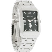 U.S. Polo Assn Mens Rectangular Black Dial Bracelet Dress Quartz Watch USC80003