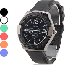 Unisex Fruit Color Rubber Quartz Analog Wrist Watch (Assorted Colors)