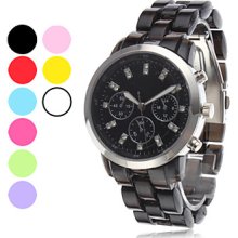 Unisex Simple Design Plastic Quartz Analog Wrist Watch (Assorted Colors)