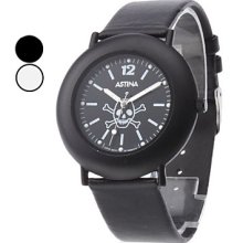 Unisex Skull Style PU Analog Quartz Wrist Watch (Assorted Colors)
