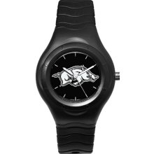 University Of Arkansas Watch - Shadow Edition with Black PU Rubber Bracelet
