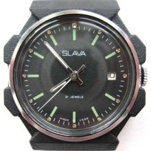 Ussr Russian Watch Slava Plastic Made 1991 + Box+ Strap Mechanical