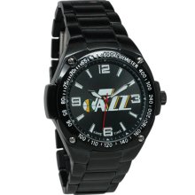 Utah Jazz wrist watch : Utah Jazz Stainless Steel Warrior Watch - Black