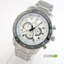 V6 Fashion Outdoor Analog Design Stainless Steel Wrist Quartz Watch