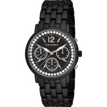 Vernier Women's 'v11004' Black Sparkle Chronograph Watch