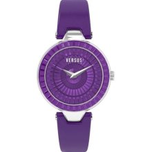 Versus by Versace Sertie Purple Leather-Strap Watch - Purple