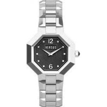 Versus Watches Women's Labyrinth Black/Light Silver Dial Stainless Ste