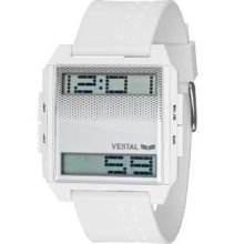 Vestal Men's Dig013 Digichord All White Ultra Thin Digital Watch Vestal