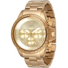 Vestal Mens ZR-2 Chronograph Stainless Watch - Gold Bracelet - Gold Dial - ZR2009