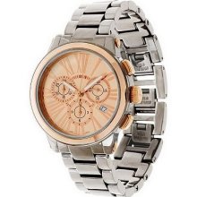 Vicence Chronograph Chrome Ceramic Link Watch 14K Gold - Rose - One Size
