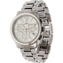 Vicence Chronograph Chrome Ceramic Link Watch 14K Gold - White - One Size