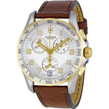 Victorinox 241510 Watch Chrono Classic Mens - Silver Dial Stainless Steel Case Quartz Movement