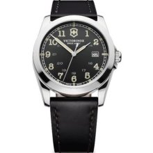 Victorinox Swiss Army 241584 Infantry Black Leather & Dial Men's Watch