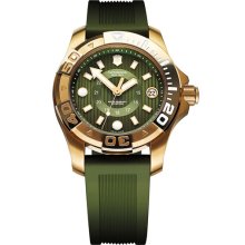 Victorinox Swiss Army 'Dive Master' Round Rubber Strap Watch Green