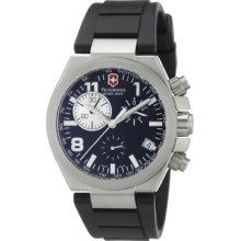 Victorinox Swiss Army Men's Quartz Watch With Black Dial Analogue Display And Black Rubber Strap 241157