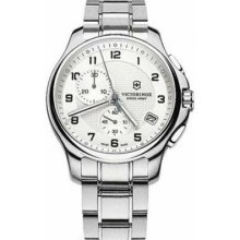 Victorinox Swiss Army Officers Chrono Silver Dial Watch 241554.1