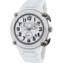 Victory Instruments V-grand White Ceramic Mens Chronograph Analog Watch 2020-w