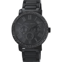 Vince Camuto Crystal Bezel Chronograph Bracelet Watch, 42mm Black