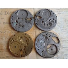 Vintage Antique metal pocket Watch parts - Steampunk - Scrapbooking F9