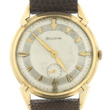Vintage Bulova 14k Yellow Gold Mens Wristwatch circa 1959