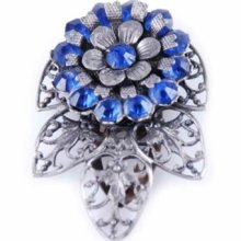 Vintage Cobalt Blue Stone & Silver Filigree Dress Clip 1930â€™s