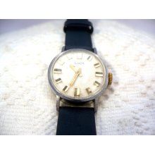 Vintage mechanical Luch ladies watch with beautiful textured dial
