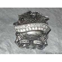 Vintage Signed Pewter Harley Davidson Eagle Shield Design Tac Pin Badge Unworn