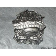 Vintage Signed Pewter Harley Davidson Eagle Shield Design Tac Pin Badge Unworn