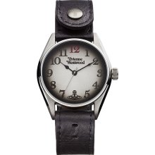 Vivienne Westwood Heritage Men's Quartz Watch With Black Dial Analogue Display And Black Leather Strap Vv012bk