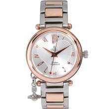 Vivienne Westwood Orb Gray and Pink Bracelet Watch Silver and rose ...