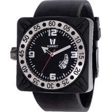Vuarnet Mens Deepest Gent Plastic Watch - Black Rubber Strap - Black Dial - VUAV40.001