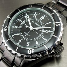 Water Clock Hours Dial Hand Black Ladies Men Women Steel Wrist Watch Wh111-b
