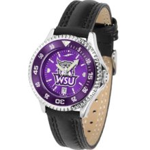 Weber State Wildcats Womens Leather Anochrome Watch