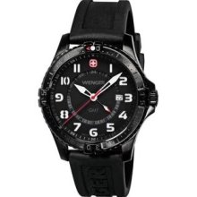 Wenger Men's 'Squadron GMT' Black Dial Dual Time