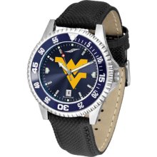 West VA Mountaineers Competitor AnoChrome Leather Band Watch