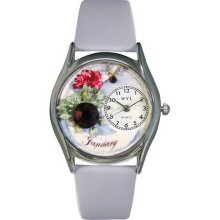 Whimsical watches birthstone: january silver watch - One Size
