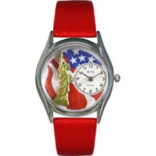 Whimsical Watches Kids Japanese Quartz July 4th Patriotic Leather Strap Watch