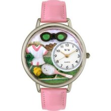 Whimsical Watches Mid-Size Time for the Cure Quartz Movement Miniature Detail Leather Strap Watch
